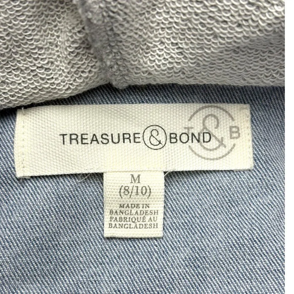 Nordstroms Treasure & Bond Cotton‎ Hooded River Wash  Denim Jacket